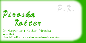 piroska kolter business card